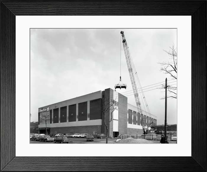 Framed Print : Lifting heat exchangers into place, Silver Blades Ice Rink, Sheffield, South Yorkshire, 1966 Framed Print : Lifting heat exchangers into place, Silver Blades Ice Rink, Sheffield, South Yorkshire, 1966