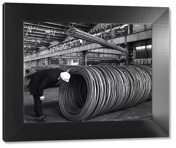 Coils and hexagonal bars at the Park Gate Iron & Steel Co, Rotherham, South Yorkshire, 1964