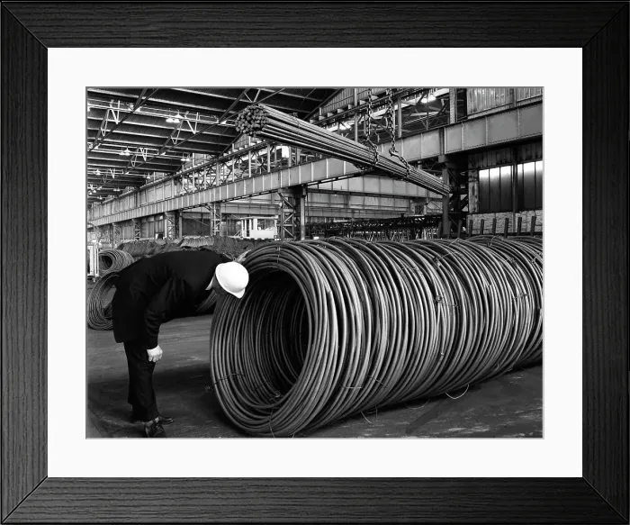Framed Print : Coils and hexagonal bars at the Park Gate Iron & Steel Co, Rotherham, South Yorkshire, 1964 Framed Print : Coils and hexagonal bars at the Park Gate Iron & Steel Co, Rotherham, South Yorkshire, 1964