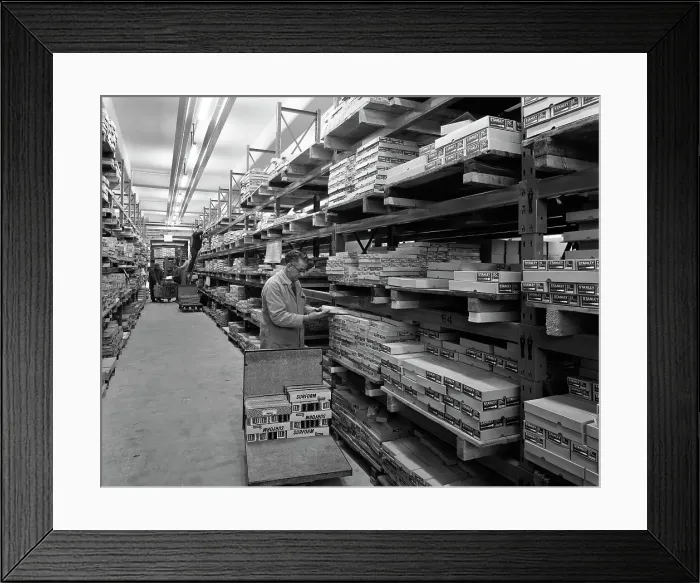 Framed Print : Distribution warehouse, Stanley Tools, Sheffield, South Yorkshire, 1967 Framed Print : Distribution warehouse, Stanley Tools, Sheffield, South Yorkshire, 1967