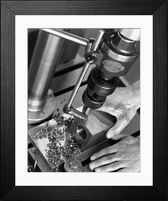 Framed Print : Drill press, Sheffield, South Yorkshire, 1965. Artist: Michael Walters Framed Print : Drill press, Sheffield, South Yorkshire, 1965. Artist: Michael Walters