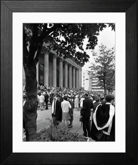 Framed Print : University graduates outside Sheffield City Hall, South Yorkshire, 1967. Artist Framed Print : University graduates outside Sheffield City Hall, South Yorkshire, 1967. Artist