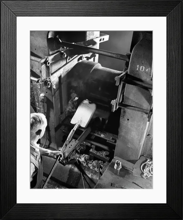 Framed Print : Rolling hot spades, garden tool manufacture, Sheffield, South Yorkshire, 1966. Artist Framed Print : Rolling hot spades, garden tool manufacture, Sheffield, South Yorkshire, 1966. Artist