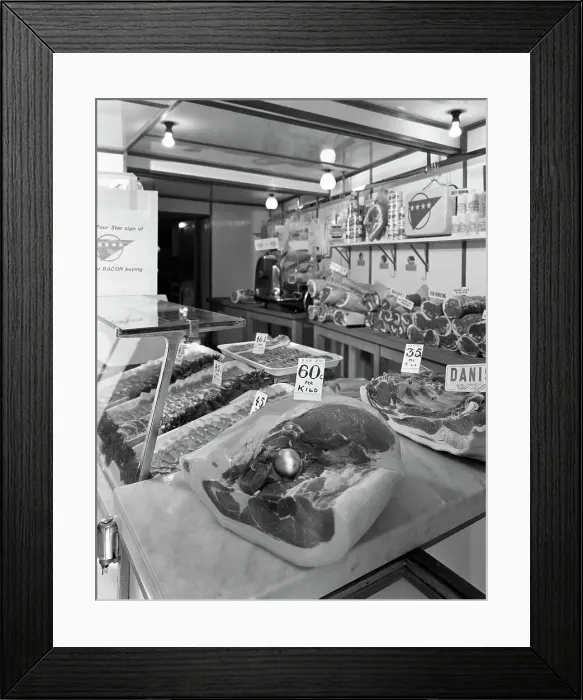 Framed Print : Four star metric bacon, 1966. Artist: Michael Walters Framed Print : Four star metric bacon, 1966. Artist: Michael Walters