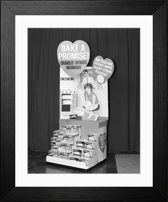 Framed Print : Bake a Promise, Batchelors gondola display, 1965. Artist: Michael Walters Framed Print : Bake a Promise, Batchelors gondola display, 1965. Artist: Michael Walters