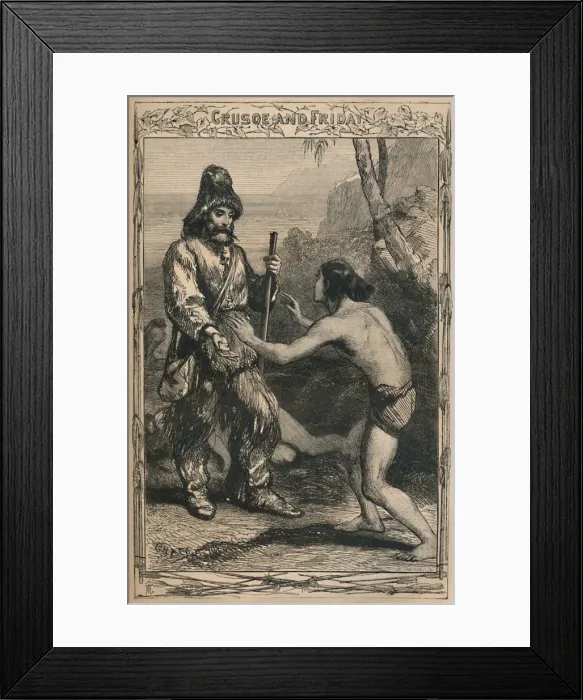 Framed Print : Crusoe and Friday, c1870 Framed Print : Crusoe and Friday, c1870