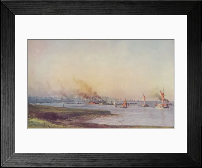Framed Print : An Estuary, 1910. Artist: WL Wythe Framed Print : An Estuary, 1910. Artist: WL Wythe