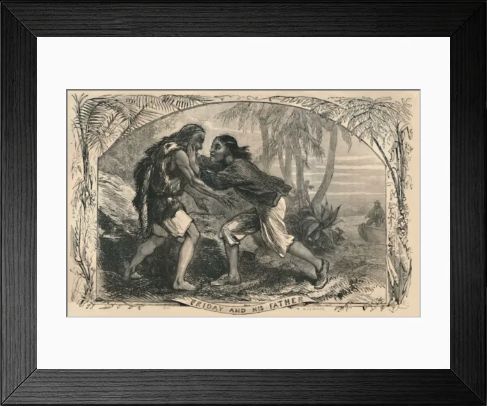 Framed Print : Friday and His Father, c1870