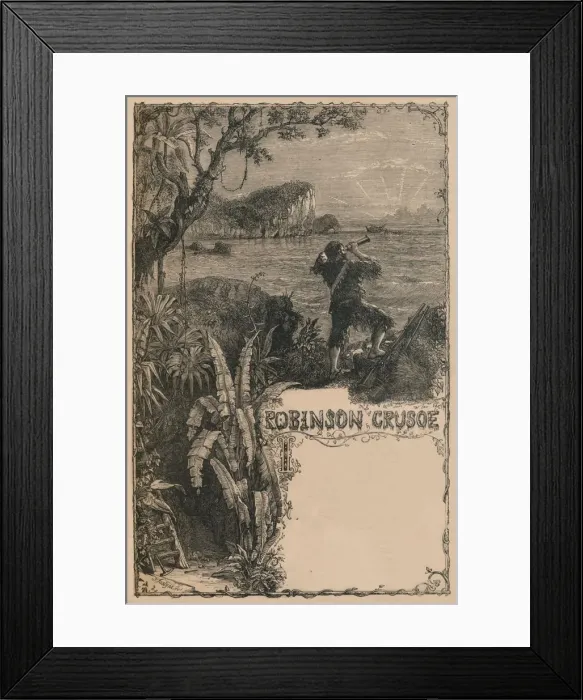 Framed Print : Cassells Robinson Crusoe, c1870 Framed Print : Cassells Robinson Crusoe, c1870