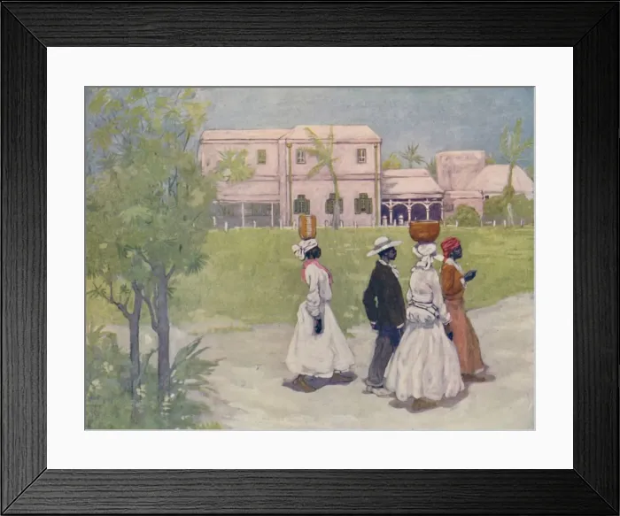 Framed Print : Negroes Going To Work, Barbados, 1916. Artist: As Forrest Framed Print : Negroes Going To Work, Barbados, 1916. Artist: As Forrest