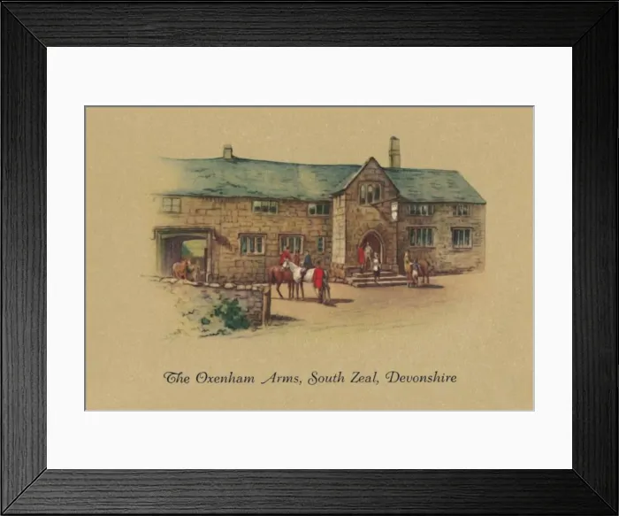 Framed Print : The Oxenham Arms, South Zeal, Devonshire, 1939