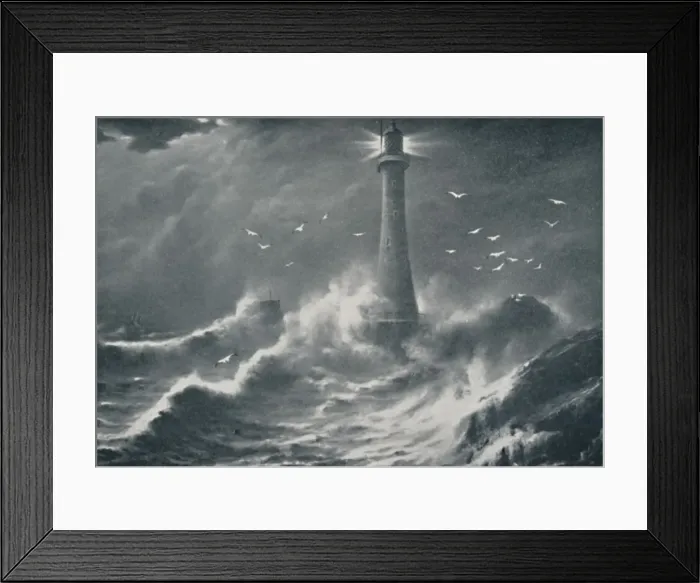 Framed Print : Eddystone Lighthouse, 1910. Artist: Valentine & Sons Ltd
