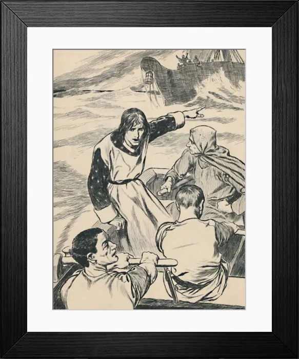 Framed Print : Prince William Returns To Save His Sister, c1907 Framed Print : Prince William Returns To Save His Sister, c1907