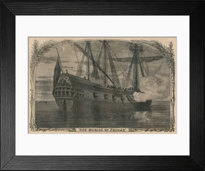 Framed Print : The Burial of Friday, c1870 Framed Print : The Burial of Friday, c1870
