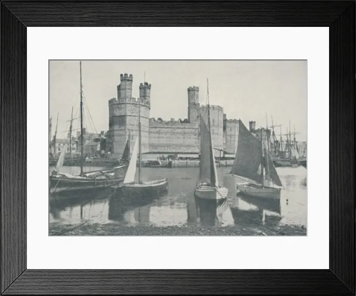 Framed Print : Carnarvon Castle, 1910. Artist: Photochrom Co Ltd of London Framed Print : Carnarvon Castle, 1910. Artist: Photochrom Co Ltd of London