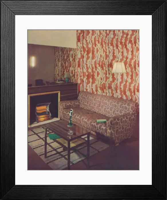 Framed Print : Corner of a lounge in a London flat by Ian Henderson, c1945 Framed Print : Corner of a lounge in a London flat by Ian Henderson, c1945