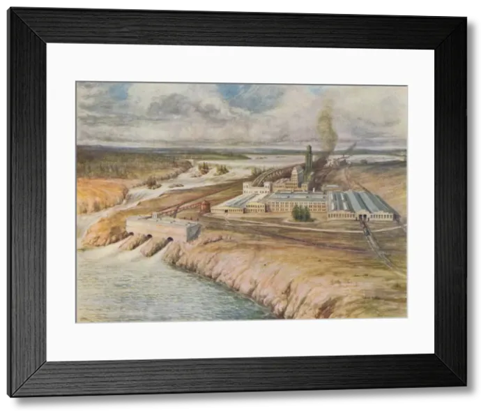 Framed Print : Paper Mills, Newfoundland, 1916. Artist: Lowther, C. G Framed Print : Paper Mills, Newfoundland, 1916. Artist: Lowther, C. G