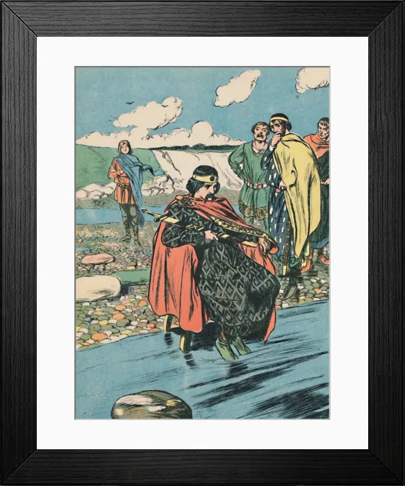 Framed Print : Canute Orders The Tide to Stop, c1907 Framed Print : Canute Orders The Tide to Stop, c1907