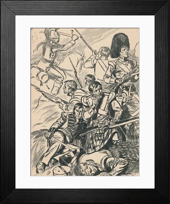 Framed Print : British Soldiers at the Battle of Waterloo, c1907