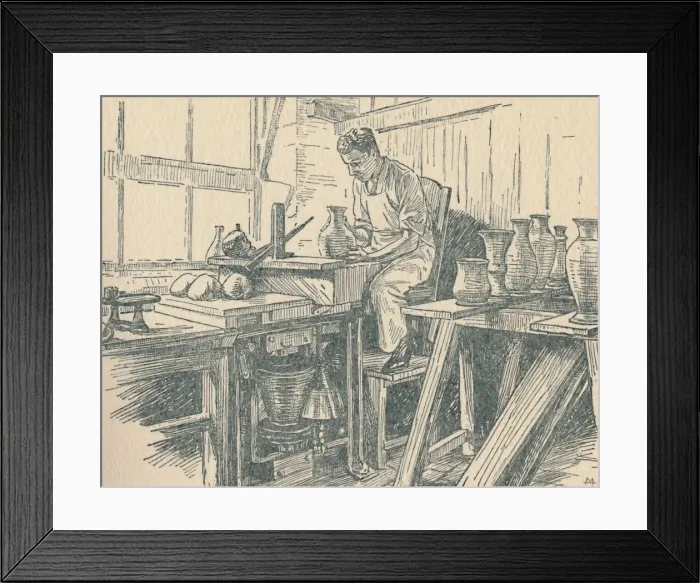 Framed Print : A Potter at Work, 1910 Framed Print : A Potter at Work, 1910