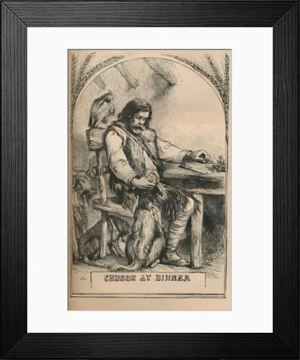 Framed Print : Crusoe at Dinner, c1870 Framed Print : Crusoe at Dinner, c1870