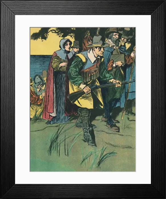 Framed Print : The Pilgrim Fathers Entering The New World, c1907 Framed Print : The Pilgrim Fathers Entering The New World, c1907