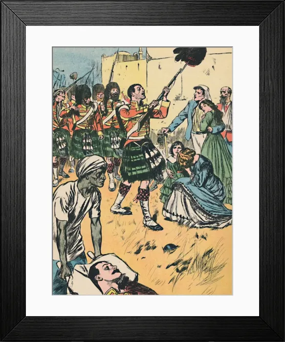 Framed Print : The Highlanders Entering Lucknow, c1907 Framed Print : The Highlanders Entering Lucknow, c1907