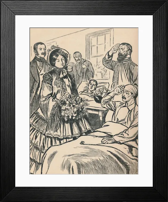 Framed Print : Queen Victoria Visits Her Wounded Soldiers, c1907 Framed Print : Queen Victoria Visits Her Wounded Soldiers, c1907