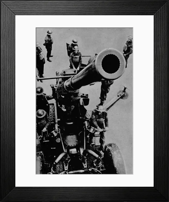 Framed Print : On target! - A 3. 7 inch gun detachment at battle practice, 1943 Framed Print : On target! - A 3. 7 inch gun detachment at battle practice, 1943