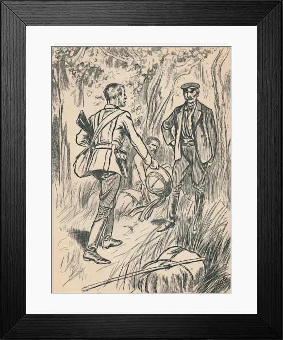 Framed Print : The Meeting of Stanley and Livingstone, c1907 Framed Print : The Meeting of Stanley and Livingstone, c1907