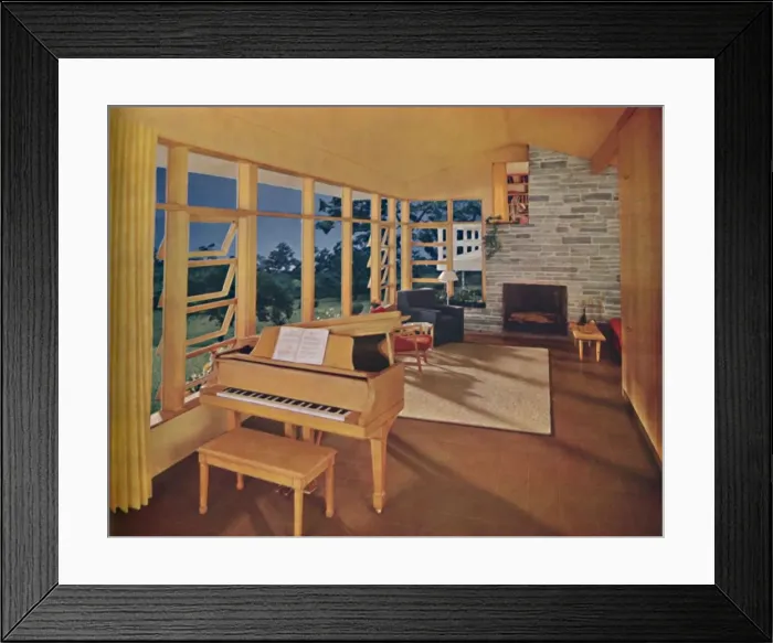 Framed Print : Scale model of a large living-room (25 feet long) in a modern house, designed by Edward D Framed Print : Scale model of a large living-room (25 feet long) in a modern house, designed by Edward D