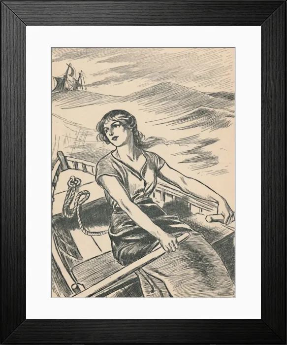 Framed Print : Grace Darling Rows Out To The Wreck, c1907 Framed Print : Grace Darling Rows Out To The Wreck, c1907