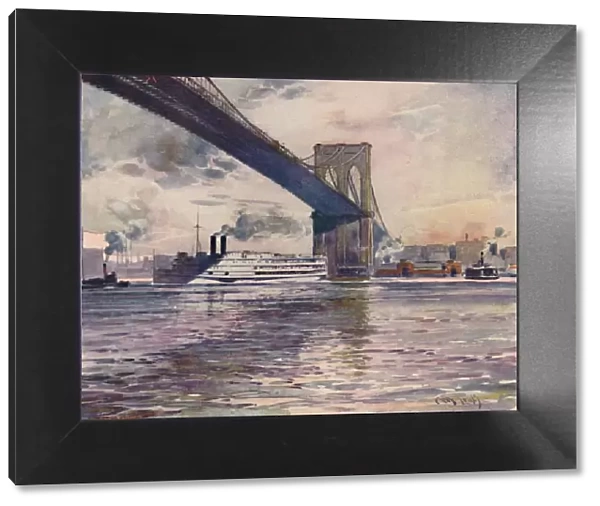 Brooklyn Bridge, New York, 1916. Artist: Martin Lewis