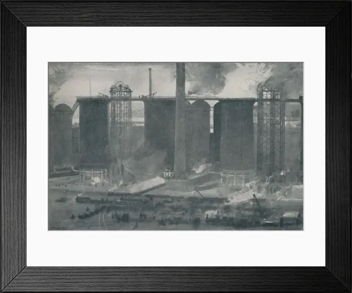 Framed Print : Blast-Furnaces at Bell Bros. Iron Works, Middlesborough, 1910 Framed Print : Blast-Furnaces at Bell Bros. Iron Works, Middlesborough, 1910