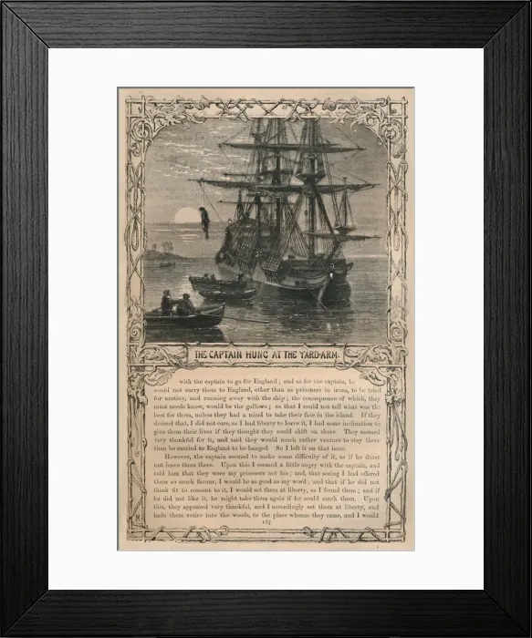 Framed Print : The Captain Hung at the Yard-Arm, c1870 Framed Print : The Captain Hung at the Yard-Arm, c1870