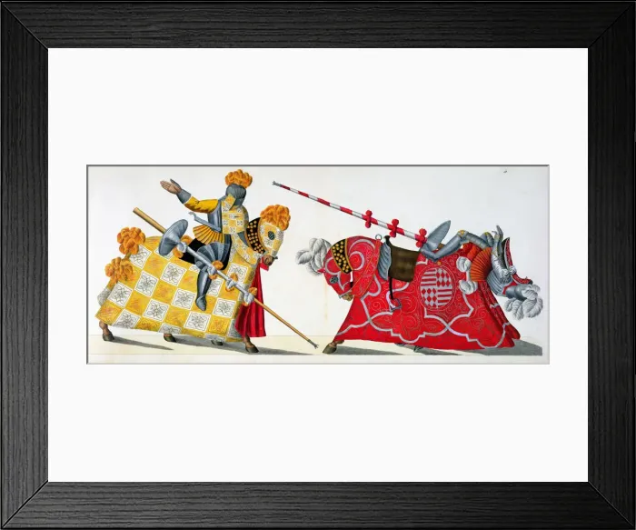 Framed Print : Two knights at a tournament, 1842. Artist: Friedrich Martin von Reibisch Framed Print : Two knights at a tournament, 1842. Artist: Friedrich Martin von Reibisch