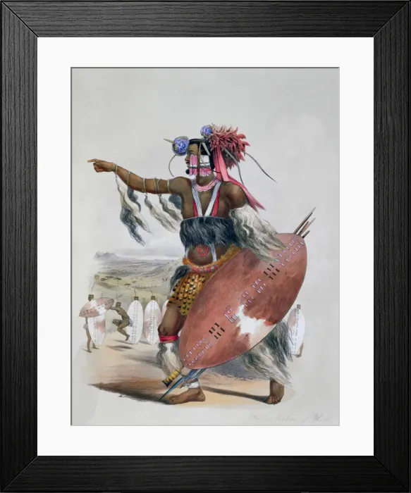 Framed Print : Zulu Warrior, Utimuni, Nephew of Chaka the Late Zulu King, 1849 Framed Print : Zulu Warrior, Utimuni, Nephew of Chaka the Late Zulu King, 1849