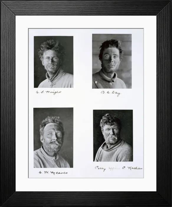 Framed Print : Members of Captain Scotts Antarctic expedition, 1910-1913. Artist: Herbert Ponting Framed Print : Members of Captain Scotts Antarctic expedition, 1910-1913. Artist: Herbert Ponting
