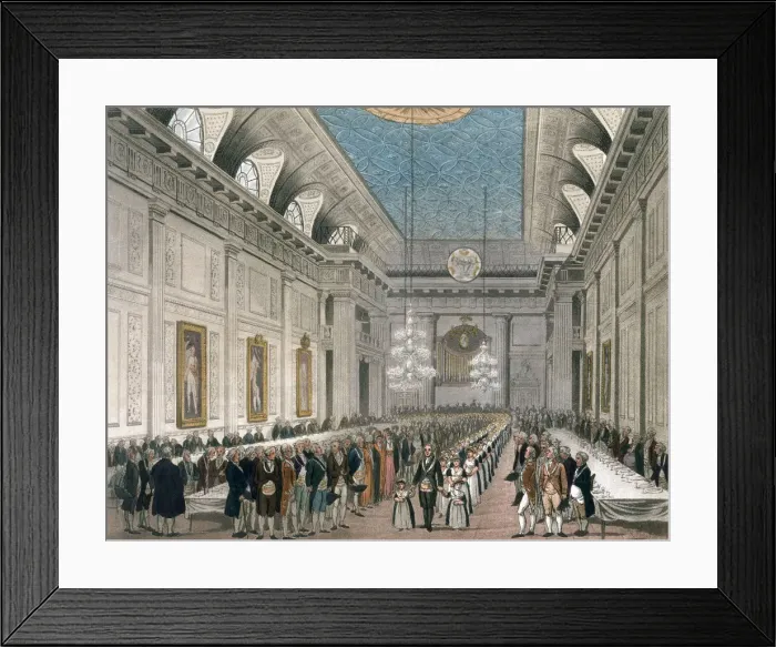Framed Print : Procession at Freemasons Hall, Queen Street, London, c1780-1812 Framed Print : Procession at Freemasons Hall, Queen Street, London, c1780-1812