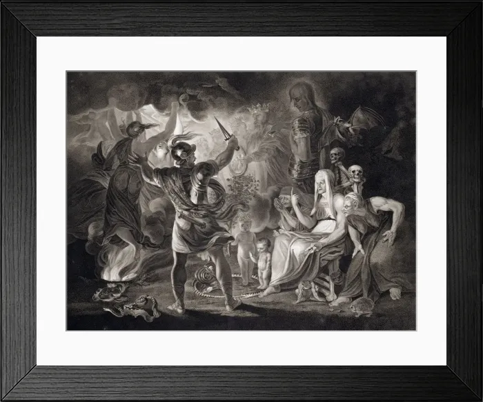 Framed Print : Macbeth, the Three Witches and Hecate, 1805. Artist: John Boydell Framed Print : Macbeth, the Three Witches and Hecate, 1805. Artist: John Boydell