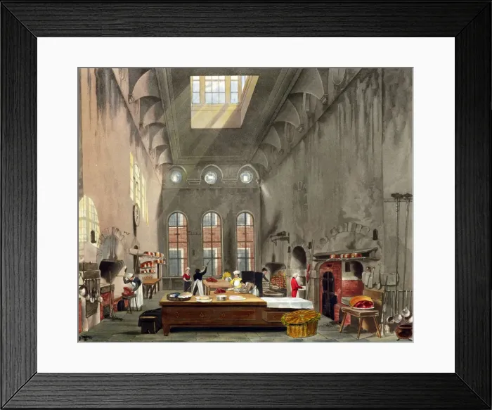 Framed Print : Kitchen, St Jamess Palace, London, 1819. Artist: William James Bennett Framed Print : Kitchen, St Jamess Palace, London, 1819. Artist: William James Bennett