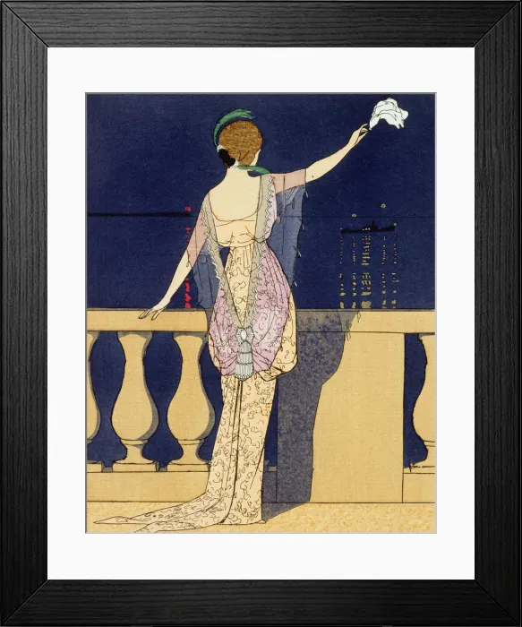 Framed Print : Farewell at Night, design for an evening dress by Jeanne Paquin, early 20th century Framed Print : Farewell at Night, design for an evening dress by Jeanne Paquin, early 20th century