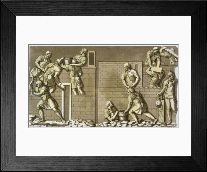 Framed Print : Roman soldiers building a fort, (c1820-1839). Artist: Vittorio Raineri Framed Print : Roman soldiers building a fort, (c1820-1839). Artist: Vittorio Raineri