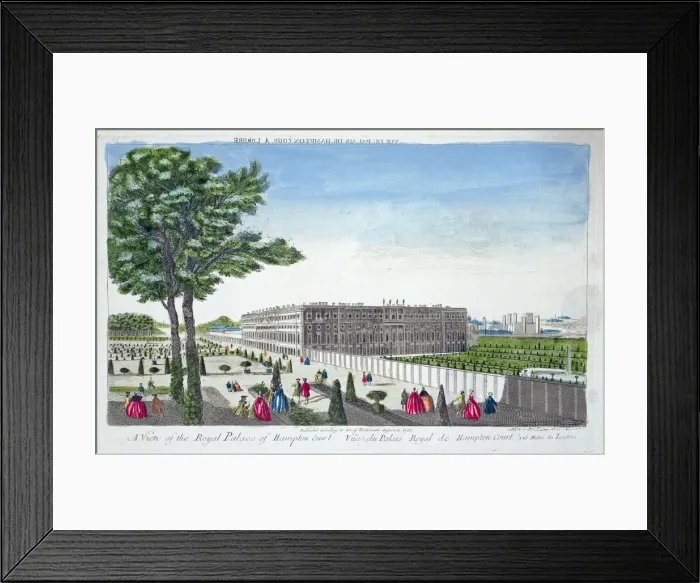 Framed Print : A view of the Royal Palace of Hampton Court, London, 1760 Framed Print : A view of the Royal Palace of Hampton Court, London, 1760