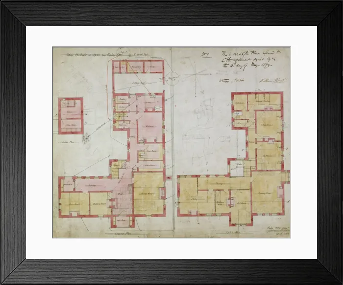 Framed Print : Plans for the Red House, Bexleyheath, London, 1859. Artist: Philip Webb Framed Print : Plans for the Red House, Bexleyheath, London, 1859. Artist: Philip Webb