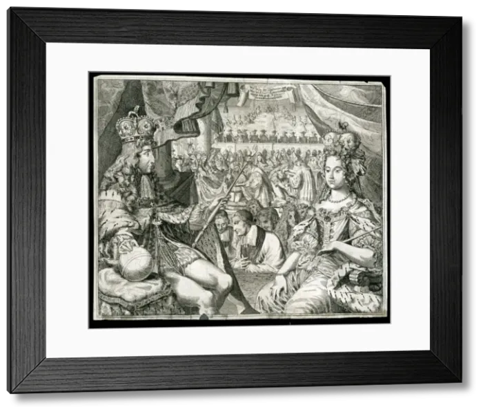 Framed Print : William III and Mary II, King and Queen of Great Britain and Ireland, c1689. Artist Framed Print : William III and Mary II, King and Queen of Great Britain and Ireland, c1689. Artist
