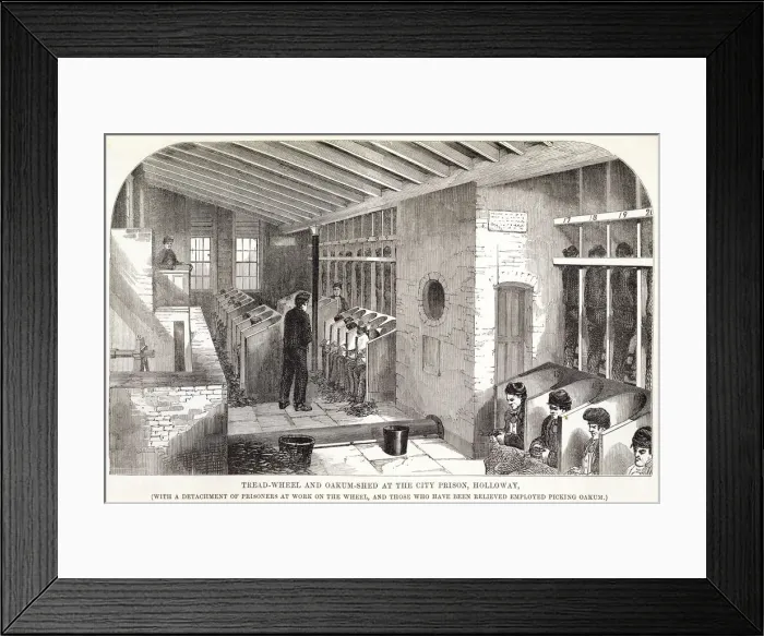 Framed Print : Tread-Wheel and Oakum-Shed at the City Prison, Holloway, London, 1862. Artist Framed Print : Tread-Wheel and Oakum-Shed at the City Prison, Holloway, London, 1862. Artist