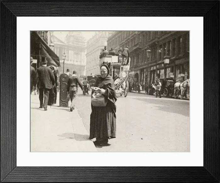 Framed Print : Match seller, Ludgate Hill, London, 1893. Artist: Paul Martin Framed Print : Match seller, Ludgate Hill, London, 1893. Artist: Paul Martin