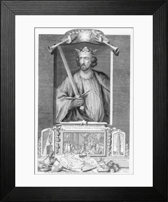 Framed Print : Edward I, King of England, (18th century). Artist: George Vertue Framed Print : Edward I, King of England, (18th century). Artist: George Vertue