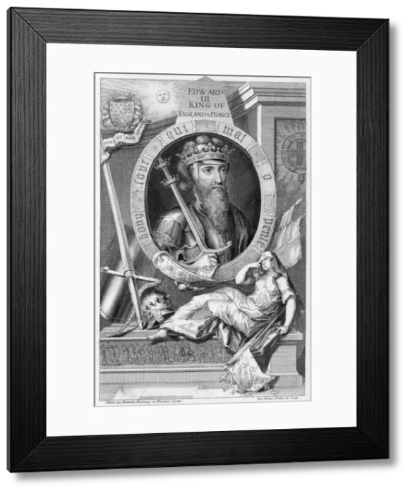 Framed Print : Edward III, 14th century King of England, (18th century). Artist: George Vertue Framed Print : Edward III, 14th century King of England, (18th century). Artist: George Vertue